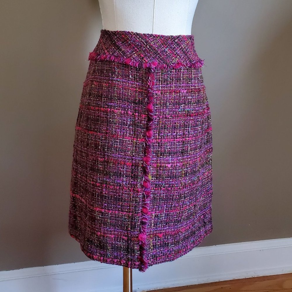 Doncaster Wool Boucle Tweed A-Line Skirt Small